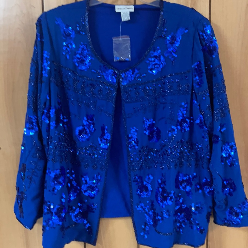 Beautiful royal blue sequin jacket.